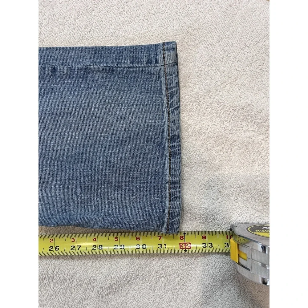Levi's 527 Boot Cut Jeans Mens 34 X 32 Cowboy Ranch Rodeo Blank Tab Light Wash